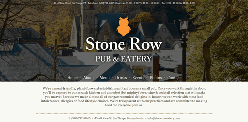 The desktop version of the Stone Row website